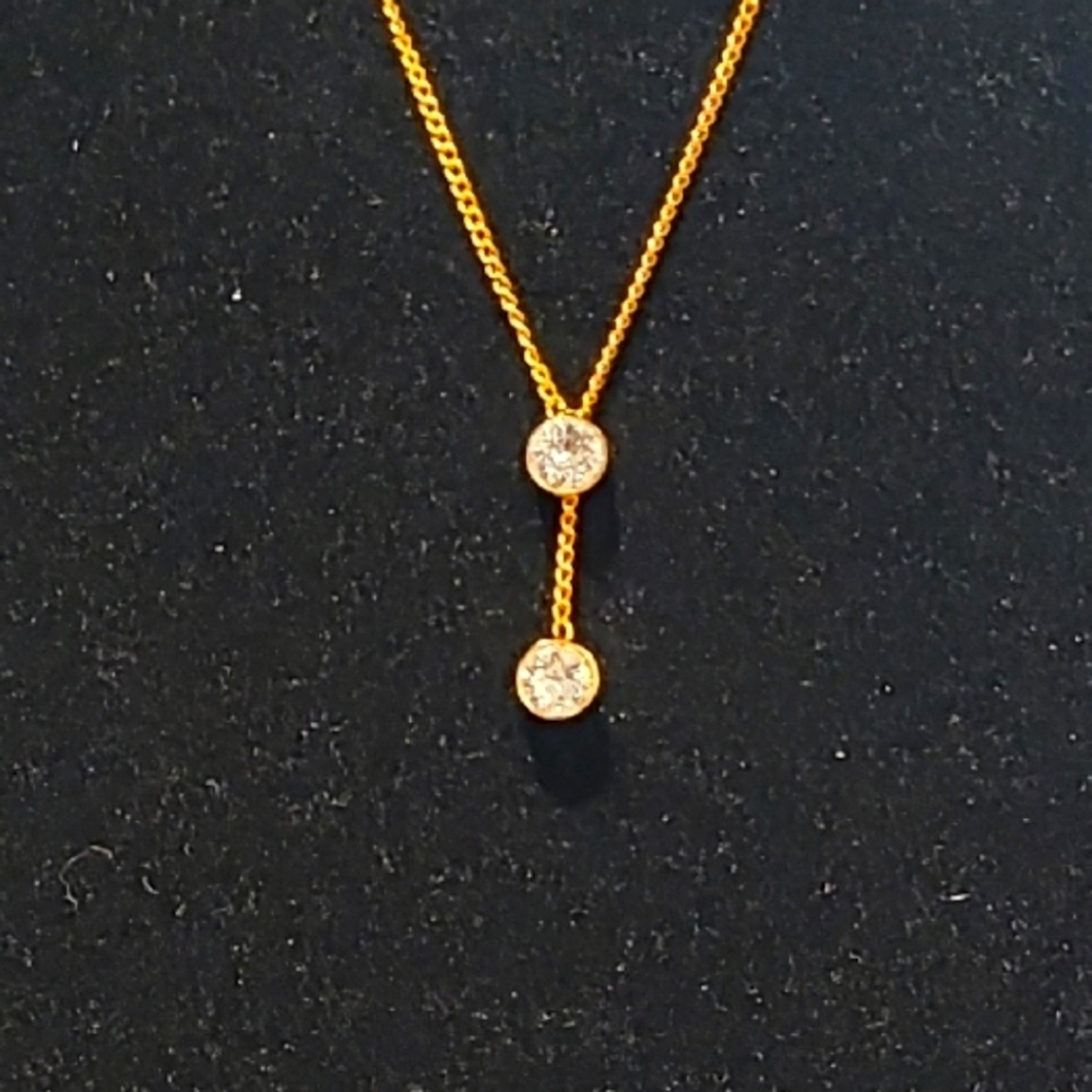Vita Fede 24k Rose Gold Plated Elegant Necklace Crystal Accent New